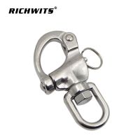 [COD] steel ring type rotary spring shackle snap hand pull quick hanging hook