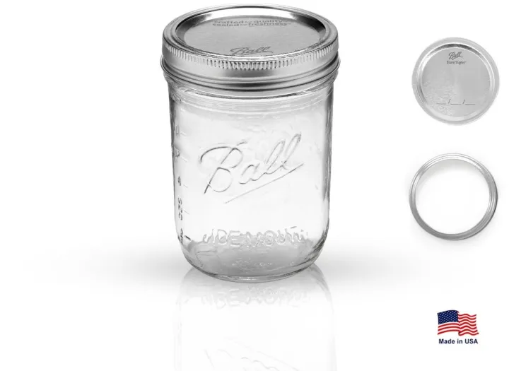 66000 Ball Mason Jar Wide Mouth Pint Jar 16 oz ขวดโหลแก้วบอลล์ ปากกว้าง