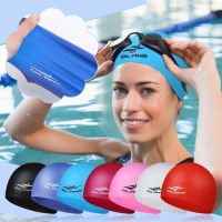 Swimming Cap Elastic Waterproof Protect Ears Hair Swimming Pool Hat Women Men Adults Youths Kids Easy To Put On And Off