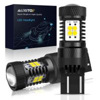 AUXITO T20 7443หลอดไฟ LED 7440 W21/5วัตต์ W21W WY21W LED รถเลี้ยวไฟเบรก DRL 3030SMD สีขาวสีเหลืองอำพันสีแดงโคมไฟอัตโนมัติ12โวลต์