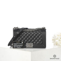 CHANEL BOY 10_ BLACK CAVIAR RHW