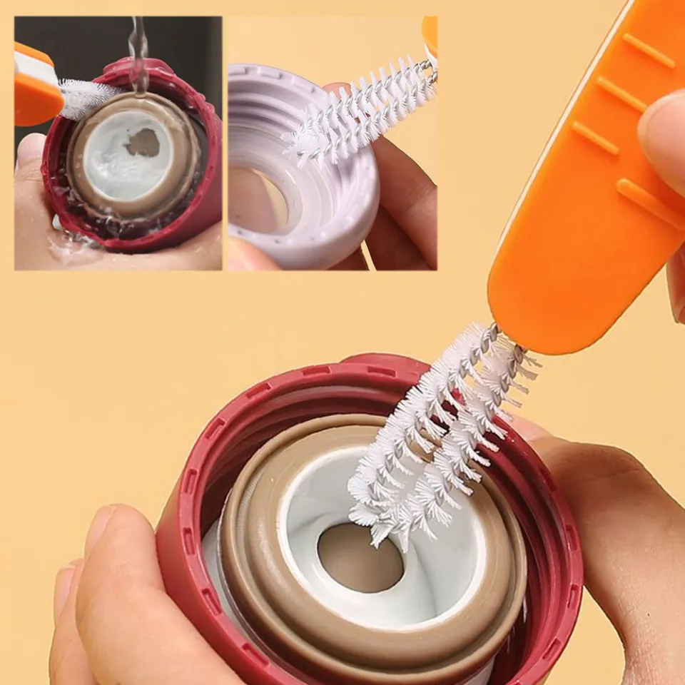 Hittime Mini Milk Bottle Thermal Cup Cleaning Brush Multipurpose Bottle Gap  Cleaner Brush Groove Gap Cleaning Brush Portable Travel Cleaner Brush