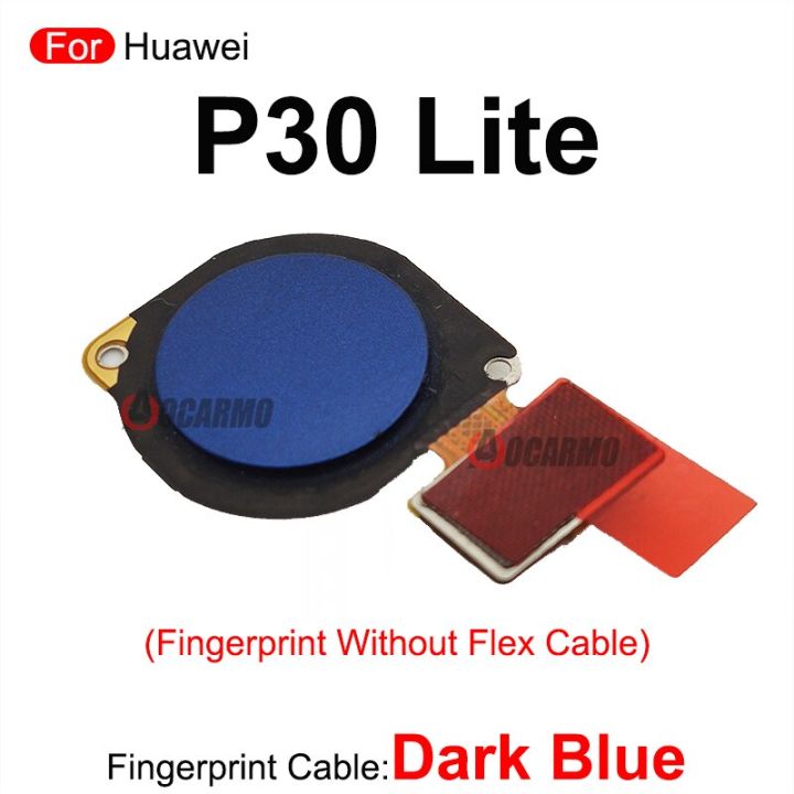 สีดำสีน้ำเงินสีขาวสำหรับ-p30-lite-p30lite-สายเคเบิลงอได้และชิ้นส่วนซ่อมแซมดั้งเดิมปุ่มลายนิ้วมือ