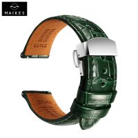 2023 new♘▨ Maikes jam tangan kulit Rolex mewah tali jam tangan 20mm 21mm 22mm aksesori gelang jam untuk Breitling Omega Watch Band