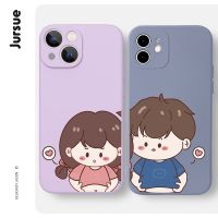 Ready Stock! JURSUE เคสคู่ เคสไอโฟน คู่รัก กันกระแทกซิลิโคนนุ่มการ์ตูนน่ารักตลก เคสโทรศัพท์ Compatible for iPhone 14 13 12 11 Pro Max SE 2020 X XR XS 8 7 6 6S Plus พลัส XYH491