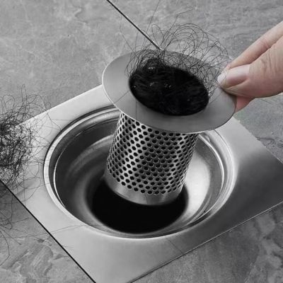 【cw】hotx 2Pcs Multifunctional Floor Drain Filter Mesh Basket Hair Trap Sink Anti-clog Slag Strainer