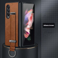 2023FashionFor Samsung Galaxy Z พับ4 Z พับ3 2 5กรัมกรณีหนังสายรัดข้อมือศัพท์ปกพลาสติกแข็งแหวนสายคล้องผู้ถือ Capa สำหรับ Z Fold4 3 2