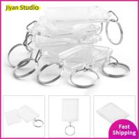 JIYAN2866 10/30Pcs อะคริลิค แหวนกุญแจหนังสือเดินทาง แทรกรูปภาพ พลาสติกทำจากพลาสติก ห่วงโซ่กุญแจ การปรับแต่ง ของขวัญสำหรับเด็ก พวงกุญแจกรอบรูปภาพ จี้กรอบรูปแบบทำมือ