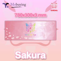 รับประกันสินค้า 7 วัน Sakura Onikuma Gaming Mousepad Size 780 x 300 x 3 mm แผ่นรองเมาส์ แผ่นรองเมาส์เกมมิ่ง แผ่นรองเมาส์สีชมพู