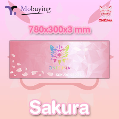 แผ่นรองเมาส์ Sakura Onikuma Gaming Mousepad Size 780 x 300 x 3 mm แผ่นรองเมาส์ แผ่นรองเมาส์เกมมิ่ง แผ่นรองเมาส์สีชมพู รับประกันสินค้า 7 วัน #Mobuying