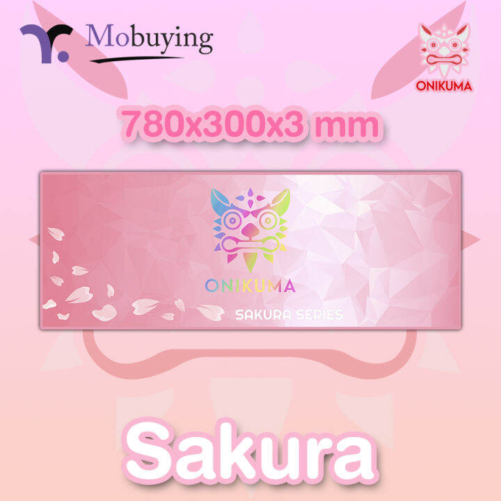 แผ่นรองเมาส์-sakura-onikuma-gaming-mousepad-size-780-x-300-x-3-mm-แผ่นรองเมาส์-แผ่นรองเมาส์เกมมิ่ง-แผ่นรองเมาส์สีชมพู-รับประกันสินค้า-7-วัน-mobuying