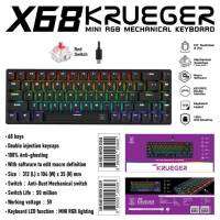 คีย์บอร์ดเกมมิ่ง Mechanical ?NUBWO X68 KRUEGER ? 68ปุ่ม ถอดสายได้ / มี keycaps แถม 7 ปุ่ม NEW(มาใหม่)