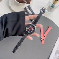 ⊕㍿ Lychee pattern Leather strap For Fossil Gen 5 Carlyle /Julianna /Garrett /Carlyle HR/Hybrid Smartwatch HR/Mens Sport watchband