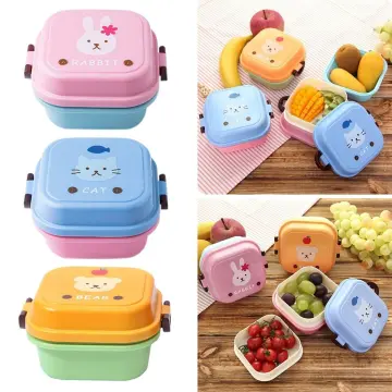 1pc Square Buckle Design Large Capacity Microwave-safe Lunch Box