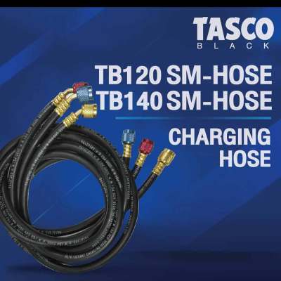 ชุดสายน้ำยาแอร์ ยี่ห้อ TASCO BLACK มี 2 รุ่น TB120SM R22 , TB140SM R32  ชุด3เส้น แดง เหลือง ฟ้า  ความยาวสาย 150cm