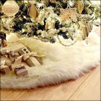 78/90/120CM White Plush Christmas Tree Skirt christmas tree decorations mat under the tree Carpet 2021 New Year Xmas home decor