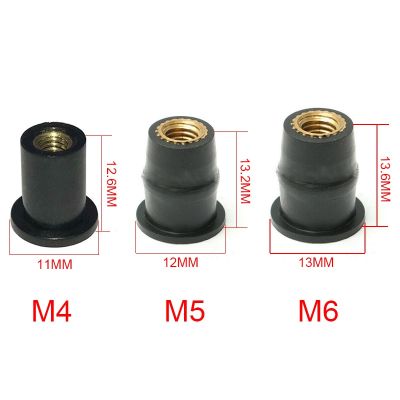 10 pcs M4 / M5 / M6 motorcycle rubber well nuts sun blind windscreen fairing riding accessories fasteners Motorcycle decoration Nails Screws Fasteners