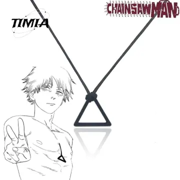 Anime Chainsaw Man Necklace Denji Cosplay Triangular Pull Ring