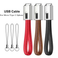 Leather USB Cable Keychain Type C USB Phone Cables 2A Fast Charger Cord USB C Cable For iPhone xiaomi S9 S8 Macbook iPad Wall Chargers