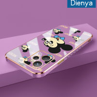 Dienya เคสสำหรับ Realme C35 C31 Narzo 50A Prime GT Neo3 Q5i Narzo 50i Prime เคสการ์ตูนแฮปปี้มิกกี้ใหม่กรอบสี่เหลี่ยมเคสชุบพื้นผิวซิลิก้าเจลนิ่มกันกระแทกเคสมือถือเลนส์กล้องถ่ายรูปฝาครอบป้องกัน