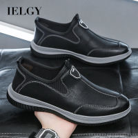 IELGY รองเท้าบุรุษรองเท้าหนัง Sepatu Kets Datar ระบายอากาศของผู้ชายลำลองใหม่