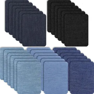 Iron On Denim Patches For Clothing Jeans 12 Pcs, 3 Colors (4.9