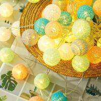 6CM LED Cotton Balls String Light Fairy Garden Outdoor Christmas Halloween Party Decoration Children Bedroom Wedding Lamp Chain