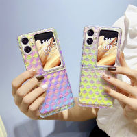 DDONG เคสมือถือไล่สีลายตาข่ายกากเพชรสวยงามระดับสูงแบบเกาหลีฝาหลังกันกระแทกสำหรับออปโป้ไฟนด์ N2ฝาพับ Findn2ฝาพับ N2