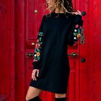 【HOT】∋✎✐ Dresses Sleeve Floral Embroidery Sweatshirt Pullovers