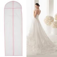 2Pcs 180cm Wedding Dress Bag Clothes Hanging Clear Bags with Zipper Garment Dress Clothes Suit Coat Dust Cover Home Storage Bag Wardrobe Organisers