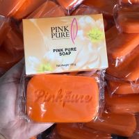 สบู่พิงค์เพียว PINK PURE SOAPสารสกัดจากน้ำมันมะพร้าว 100g.  ( 1 ก้อน )