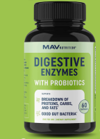 MAV NUTRITION Digestive Enzymes Supplement With Probiotics, 60 Capsules