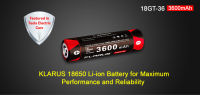 Klarus 18GT-36 18650 3600mAh มีวงจรป้องกัน หัวนูน (1 ก้อน)