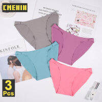 CMENIN 3Pcs กางเกงชั้นในเซ็กซี่ผู้หญิง underwear เอวกลวง ice ผ้าไหมกางเกงสำหรับสาวแนวราบบิกินี่หญิงชุดชั้นในที่สะดวกสบายกางเกง P0117