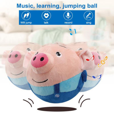 160 Songs Recordable Pig Electronic s Bluetooth Talking Pig Plush Jump Ball Creative Music Dancing Pig Toy Kids Gift