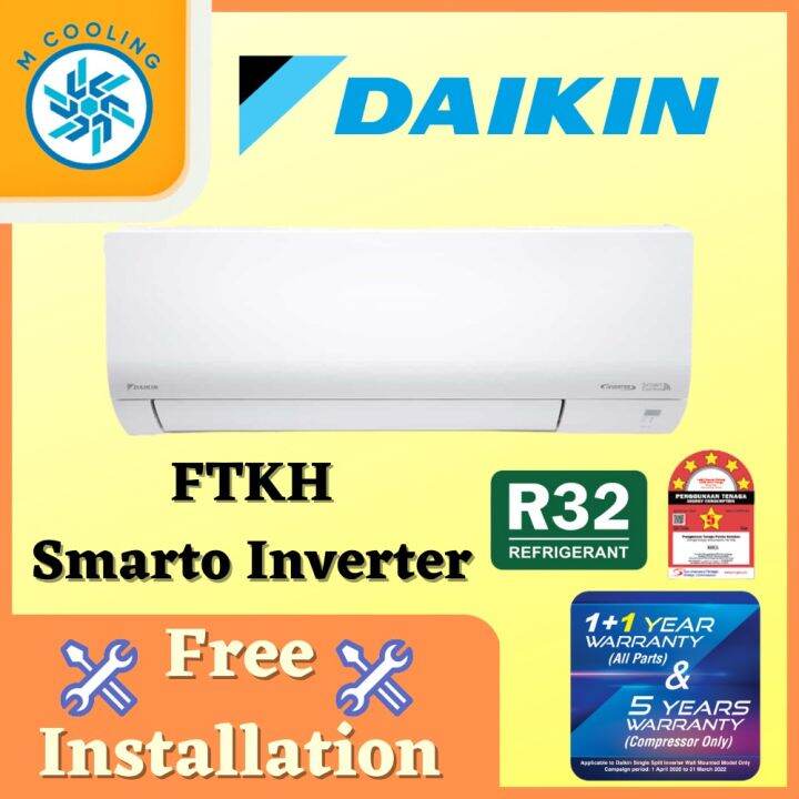 [free Installation] Daikin R32 Inverter Smarto 1 0hp ~ 2 0hp Ftkh With