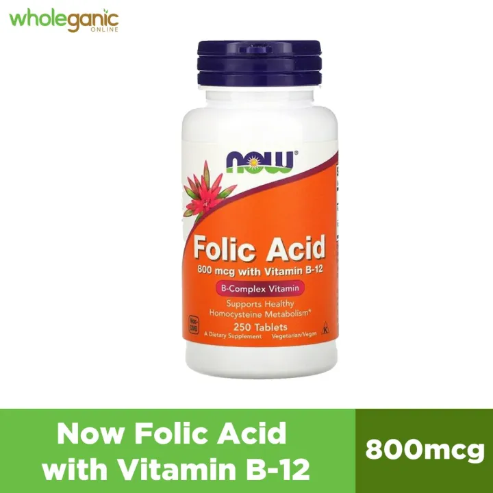 Now Folic Acid 800mcg with Vitamin B-12 | Lazada PH