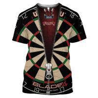 Mens T-shirts For Men Breathable Top Tee 6xl 3d Dart Board Print Mens Shirt Fashion Casual Bar Unisex Tshirts Men Short Sleeve