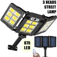 675 LEDS Outdoor Solar Lamp Waterproof Ultra Wide Lighting 1000W Street Light Human Induction Motion Sensor Yard Wall Lights