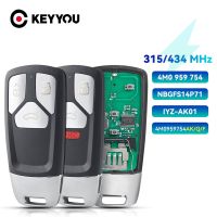 KEYYOU 4M0959754 433Mhz 315Mhz 3/4 Buttt รีโมทกุญแจสำหรับ Audi TT A4 A5 Q5 Q7 S5 SQ5 2016 2017 2018 2019