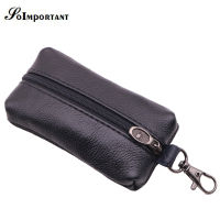 【CW】Fashion Housekeeper Genuine Leather Men Key Holder Wallets Male Car Key Case Bag Pouch Zipper Keychain Covers Man Keys Organizer