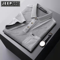 JEEP SPIRIT 1941 ESTD เสื้อยืดเสื้อแขนสั้นมีปกแฟชั่นอเนกประสงค์เสื้อโปโลแขนสั้นใหม่ฤดูร้อนเสื้อโปโลมีกระเป๋าทึบทรงหลวม