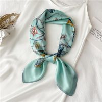 Red Solid Silk Satin Hair Scarf Women Print Neckerchief Office Lady Hand Bag Wirst Foulard Headband Kerchief Shawl Wrap Bandana