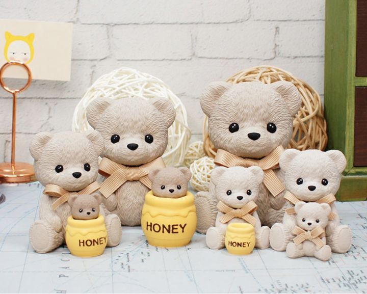 ซิลิโคนตุ๊กตาหมีทำจากหินแม่พิมพ์น้ำผึ้งทำเทียนตัวกระจายกลิ่นหอมแบบ3d