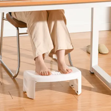 Foot Rest for Under Desk, Foot Stool -4 Pulleys Adjustable Footrest with  Massage Roller, Portable Under Desk Foot Stool for Home, Office, All Ages