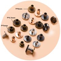 【YD】 10PCS Round Screws Rivets Screw Leather Bookkeeping for Luggage Shoes
