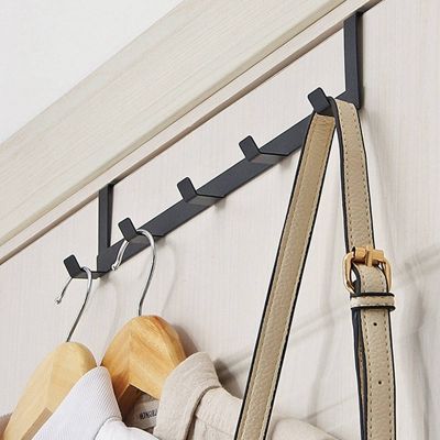 【YF】 Practical Wrought Iron Door Hook Wall Hanger Hat Durable Kitchen 5 Hooks Holder Towel Clothes Over Hanging Rack