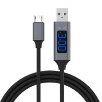 【✱2023 HOT✱】 longshe8147471 Qc 3.0สายสายซิงค์ข้อมูลสายชาร์จเร็วไมโคร Usb พร้อมจอแสดงผลแอลอีดีแรงดันไฟฟ้าในปัจจุบัน