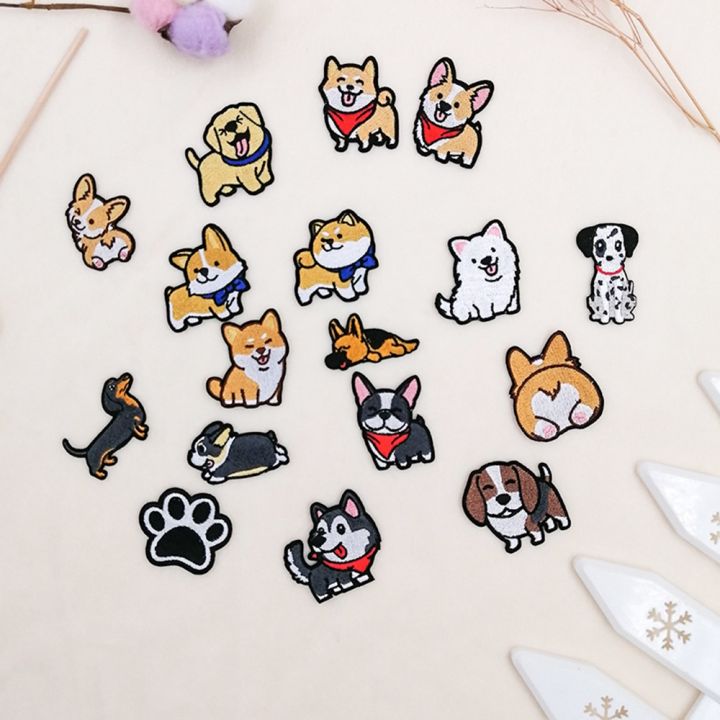 งานฝีมือจาก-agsee-สัญลักษณ์รูปสัตว์-corgi-dachshund-corgi-สำหรับเย็บติดเสื้อผ้าลายสุนัขแผ่นปะผ้าเย็บปัก