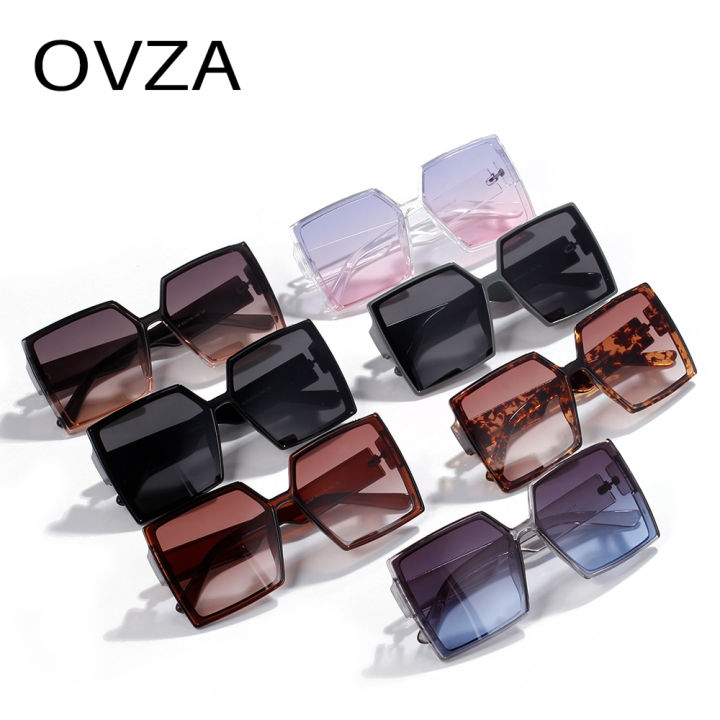 ovza-แฟชั่นแว่นตากันแดดขนาดใหญ่ผู้หญิงสี่เหลี่ยมผืนผ้าไล่ระดับสีแว่นตาสีชมพู-2022-ใหม่-anti-uv-s4058